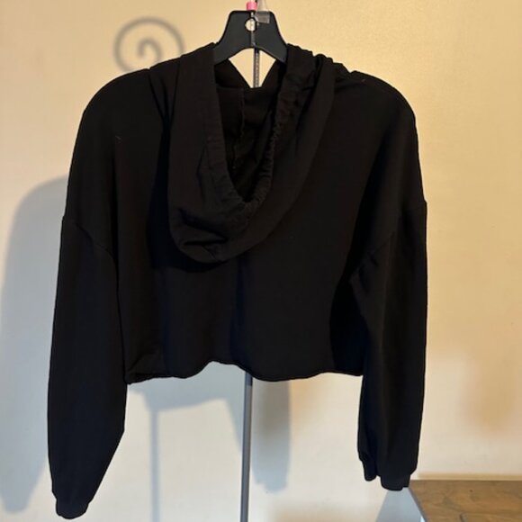 C'EST LA VIE Black Paris Crop Top Hoodie 8611 - Picture 3 of 4